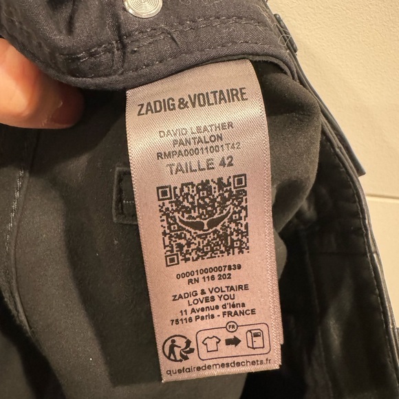 Zadig & Voltaire David black leather pants - Picture 7 of 9